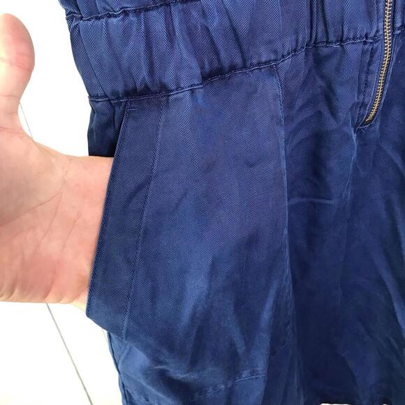 J Crew Dress Womens 14 Zip Front Navy Chambray Denim Short Sleeve Pullover - Picture 6 of 9